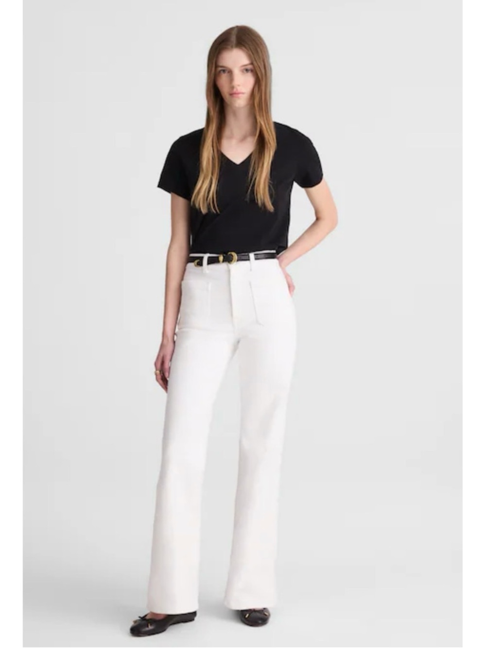 NWT Madewell The Tall Emmy Wide-Leg Jean Tile White